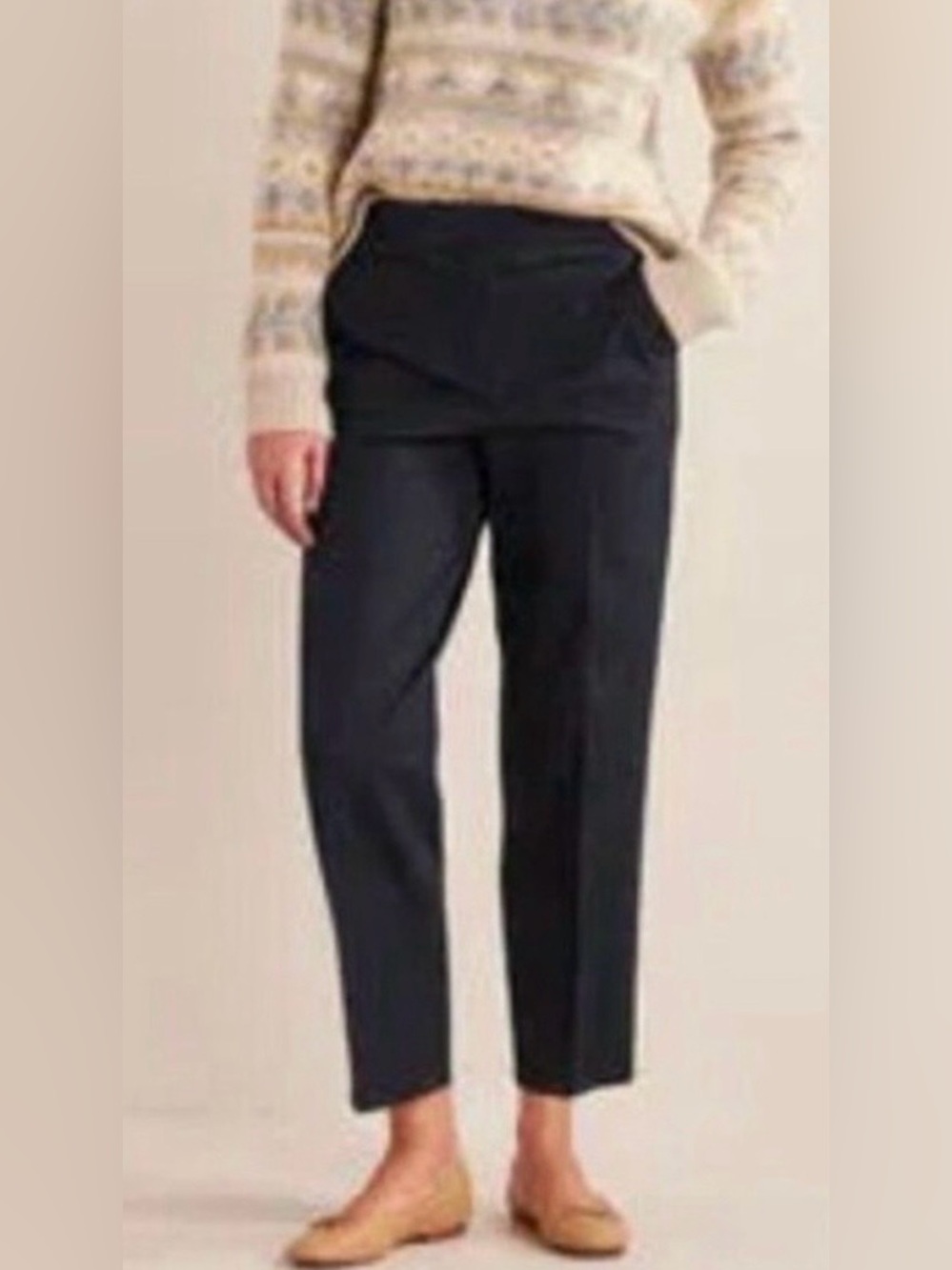 NEW Boden Bi-Stretch Tailored Trousers Ankle Pants 8L 8 Long Navy Blue Tall